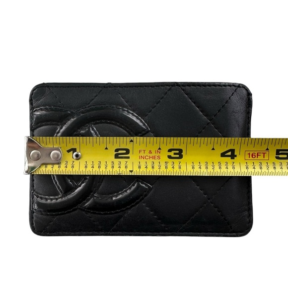 Authentic CHANEL Cambon Black Quilted Smooth Leather & Hot Pink Card Holder - Picture 13 of 14